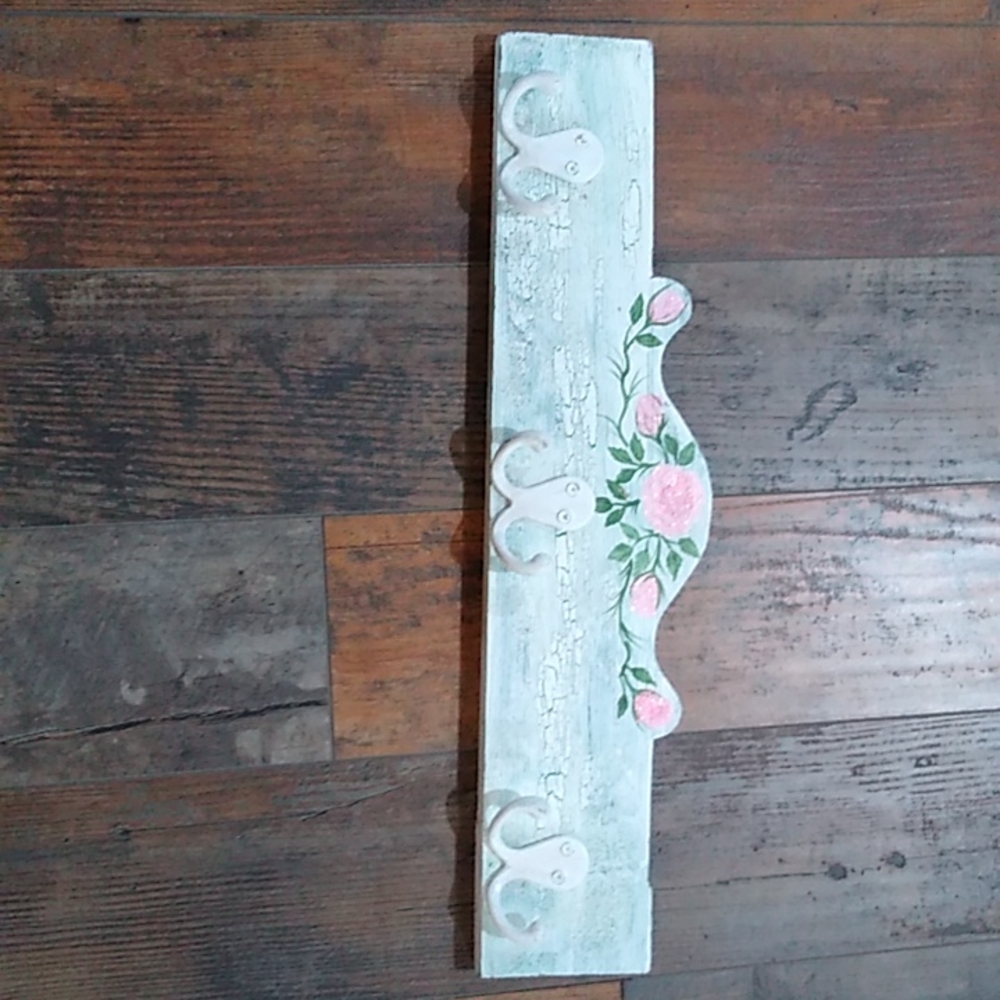 Pink sparkly flowers coat hook